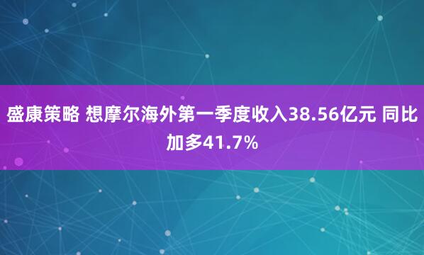 盛康策略 想摩尔海外第一季度收入38.56亿元 同比加多41.7%